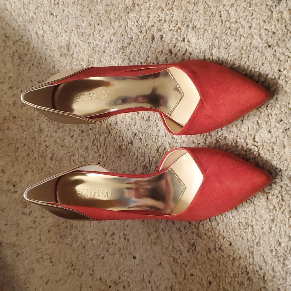 Red and gold heels